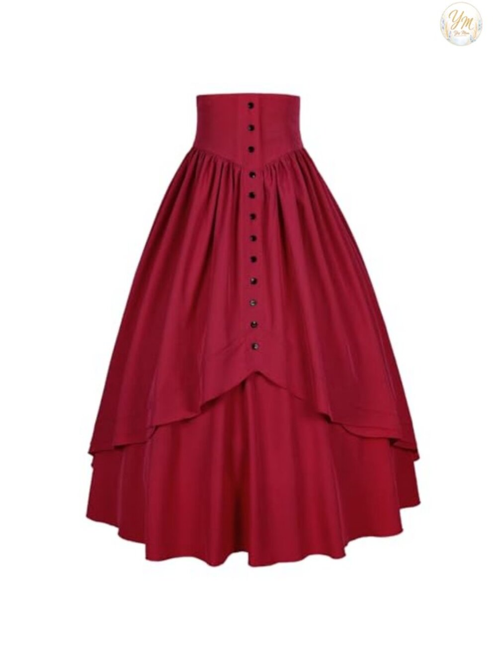 Victorian High Waisted Renaissance Peasant Skirt A-Line Full